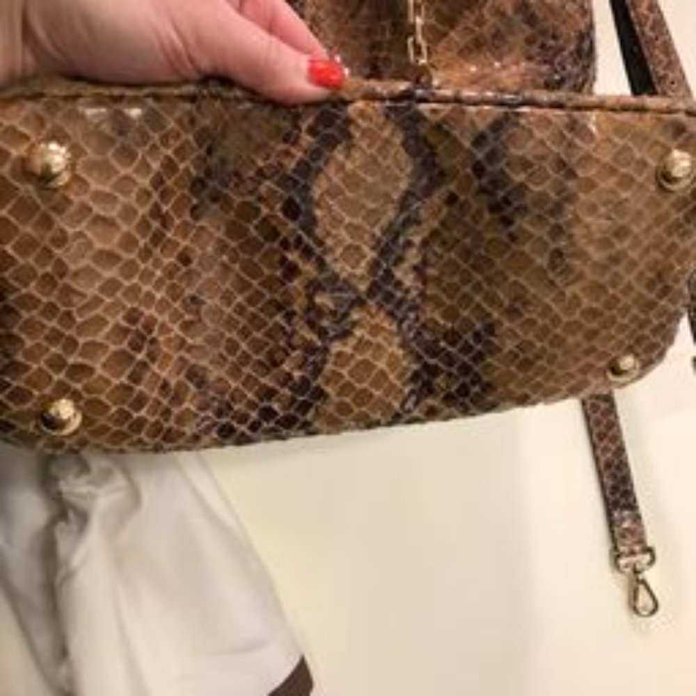 Michael Kors Lilly Sand/Brown Python Shoulder Bag - image 4